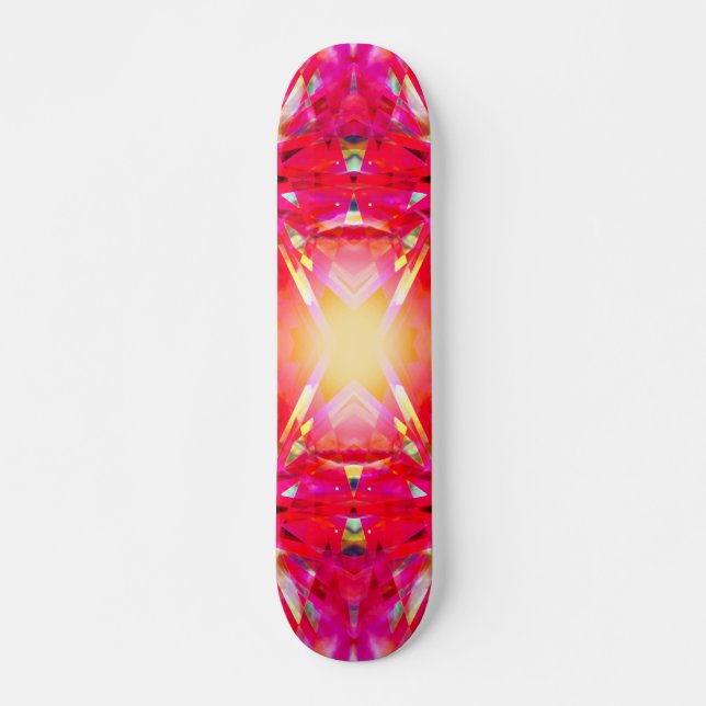 Colourful kaleidoscope pattern skateboard (Front)
