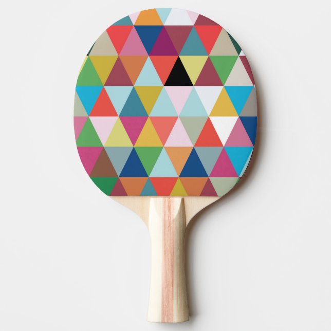 Colourful Kaleidoscope Patterned Ping Pong Paddle (Front)