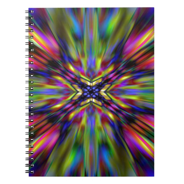 Colourful kaleidoscope starburst notebook (Front)