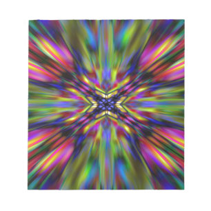 Colourful kaleidoscope starburst notepad