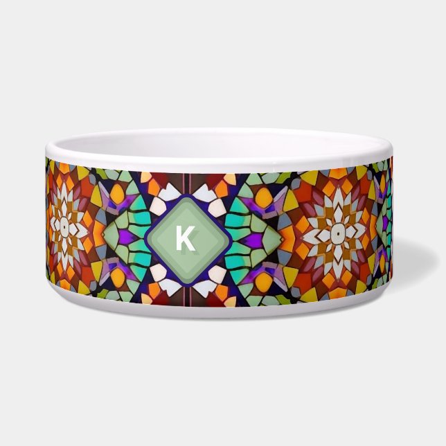 Colourful Kaleidoscope Tile 3D Illusion Pet Initia (Right)