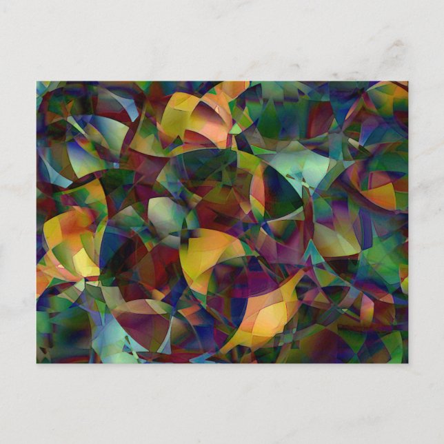 Colourful, Kaleidoscopic Abstract Art Postcard (Front)