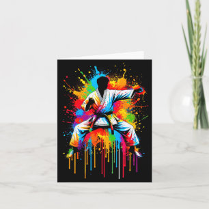 Colourful Karate Tie Dye Colour Karate Fan Srt Men Card