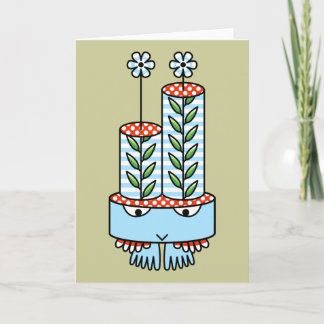 Colourful kawaii cartoon character greeting cards