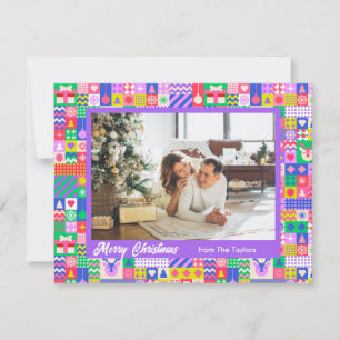 Colourful Kawaii Christmas Quilt Photo Template