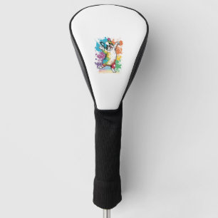 Colourful Kawaii Dancing Boston Terrier Golf Head Cover