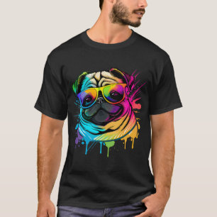 Colourful Kawaii Gangsta Pug T-Shirt