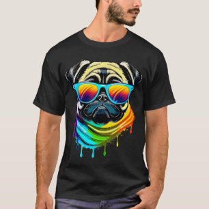 Colourful Kawaii Gangsta Pug T-Shirt