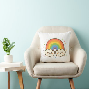 Colourful Kawaii Rainbow Pride Cushion