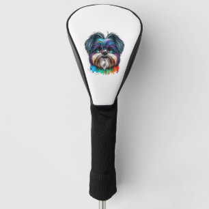 Colourful Kawaii Shorkie Nerd  2 Golf Head Cover