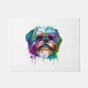 Colourful Kawaii Shorkie Nerd Doormat