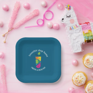 Colourful Kawaii Sweet yogurt Smoothies fruit Juic Paper Plate