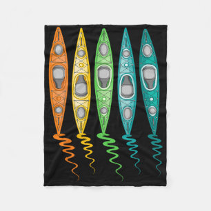 Colourful Kayak Boat Outdoor River Travel Kayaking Fleece Blanket