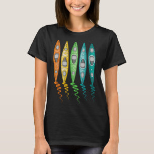 Colourful Kayak Boat Outdoor River Travel Kayaking T-Shirt