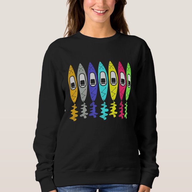 Colourful Kayak Kayaking Kayaker Canoeing Boat Pad Sweatshirt (Front)