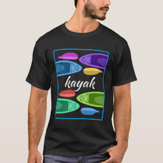 Colourful Kayaking Gift Outdoors Kayak T-Shirt