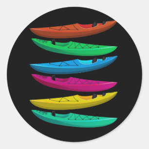 Colourful Kayaks For Outdoor Adventure kayaking bo Classic Round Sticker