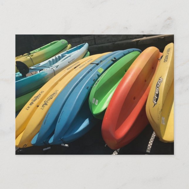"Colourful Kayaks" Photo Postcard (Front)