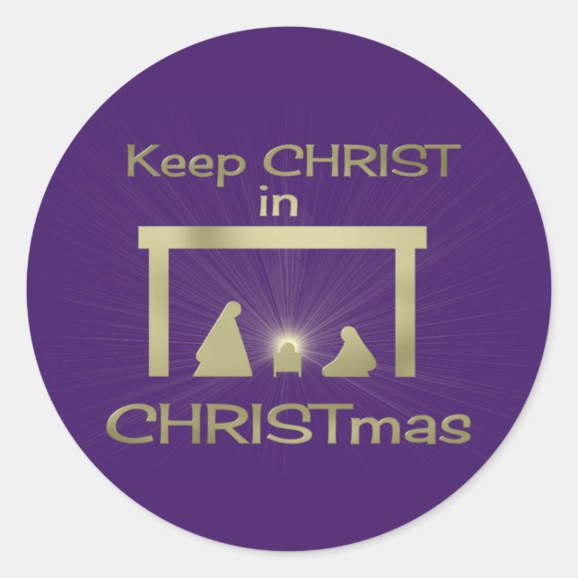 Colourful Keep Christ In Christmas Stickers (Front)