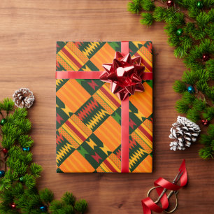 Colourful Kente Cloth Inspired Print Wrapping Paper