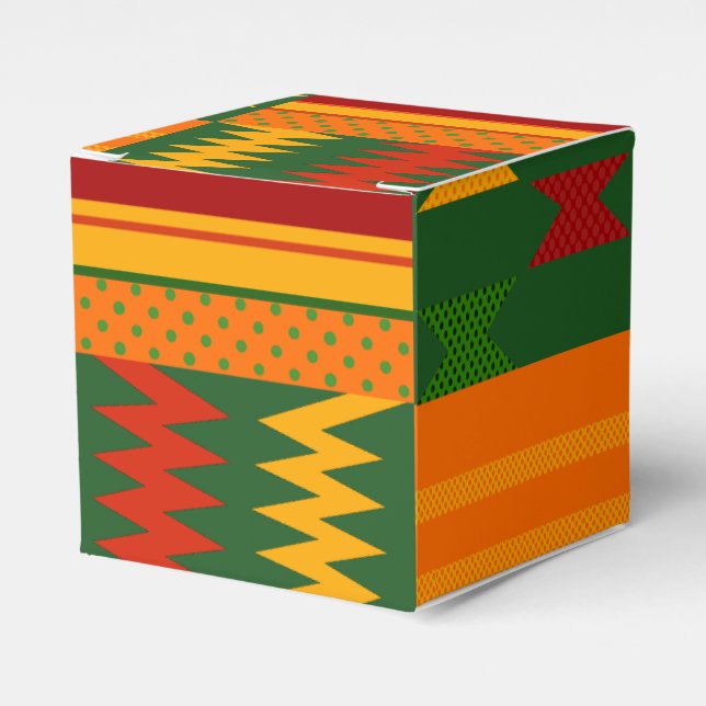 Colourful Kente Favour Box (Front Side)