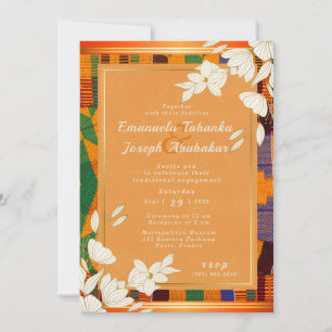 Colourful Kente Wedding Invitation Ankara