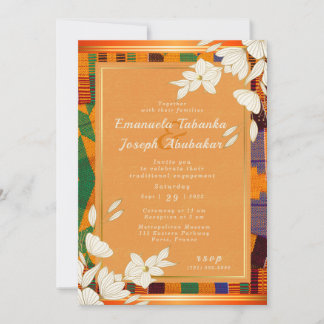Colourful Kente Wedding Invitation Ankara