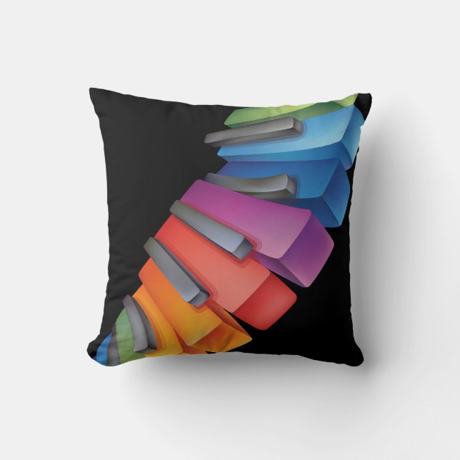 Colourful Keyboard Cool Music Cushion (Front)