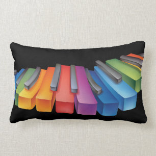 Colourful Keyboard Cool Music Lumbar Cushion