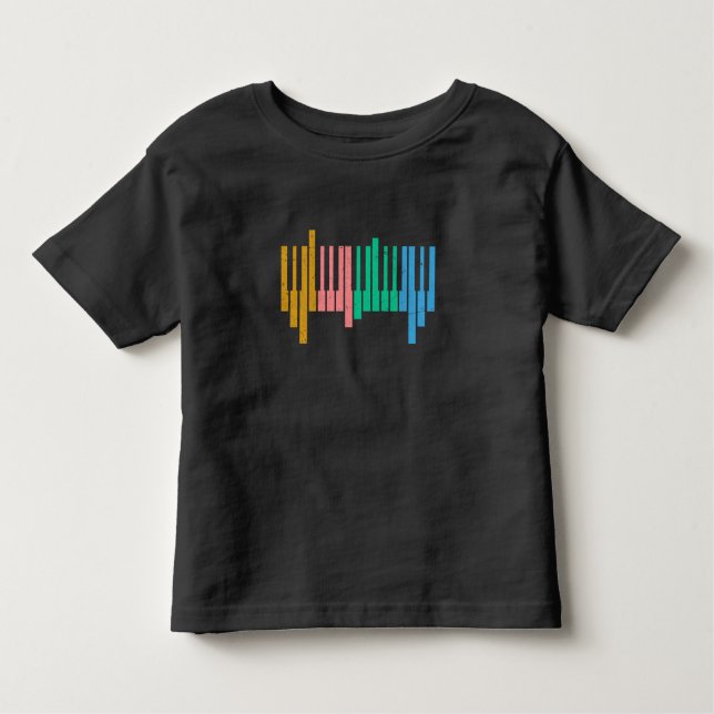 Colourful Keyboard Piano Keys Musical Instrument Toddler T-Shirt (Front)