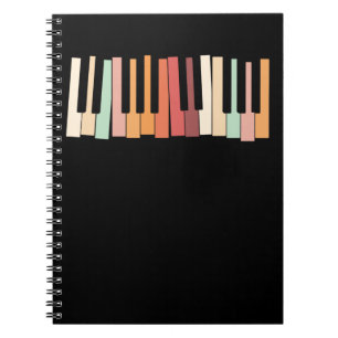 Colourful Keyboard Piano Keys Retro Pianist Notebook