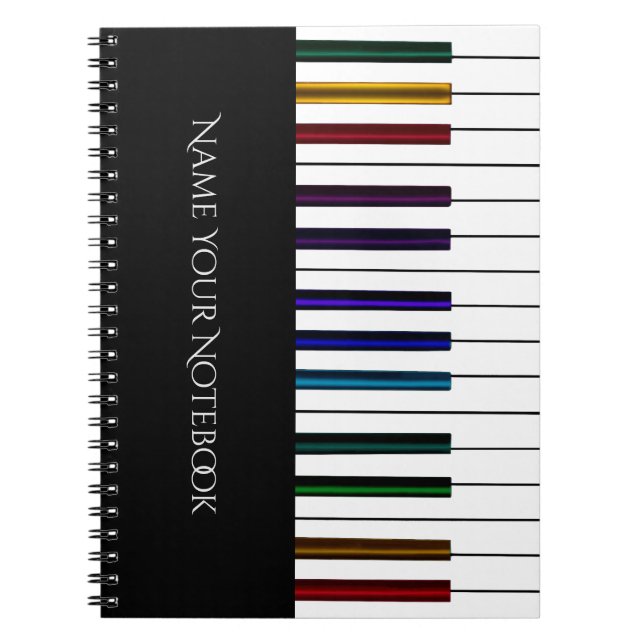 Colourful Keyboard Piano Music Notebook (Front)