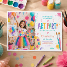 Colourful Kids Art Party 6th Birthday Painting