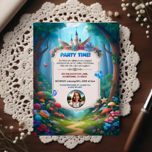 Colourful Kids Birthday Party Photo Invitation  Postcard