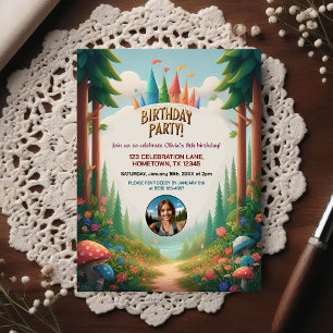 Colourful Kids Birthday Party Photo Invitation  Postcard