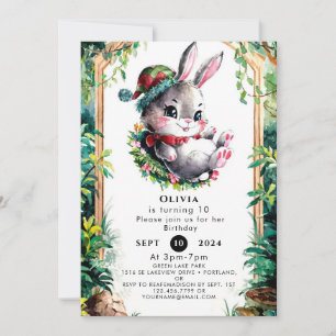 Colourful Kids Bunny Birthday Invitation