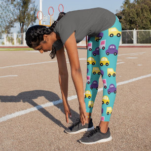 Colourful Kids Car Apron Capri Leggings