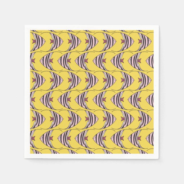 Colourful kids fish pattern napkin (Front)