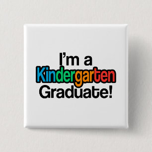Colourful Kids Graduation Kindergarten Graduate 15 Cm Square Badge