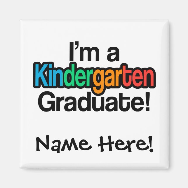 Colourful Kids Graduation Kindergarten Graduate Magnet (Front)