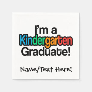 Colourful Kids Graduation Kindergarten Graduate Napkin