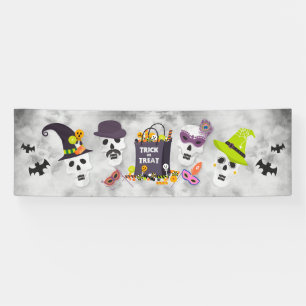 Colourful Kids Halloween Trick or Treat Banner