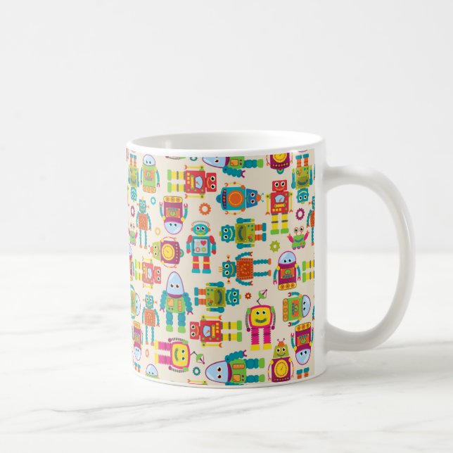 Colourful Kids Robot Coffee Mug (Right)