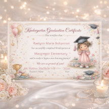 Colourful Kindergarten Graduation Certificate