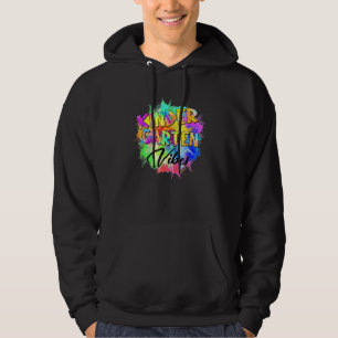 Colourful Kindergarten Vibes Teacher Student Back Hoodie