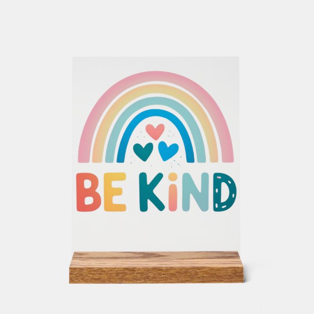 Colourful Kindness Rainbow Acrylic Sign (Front)