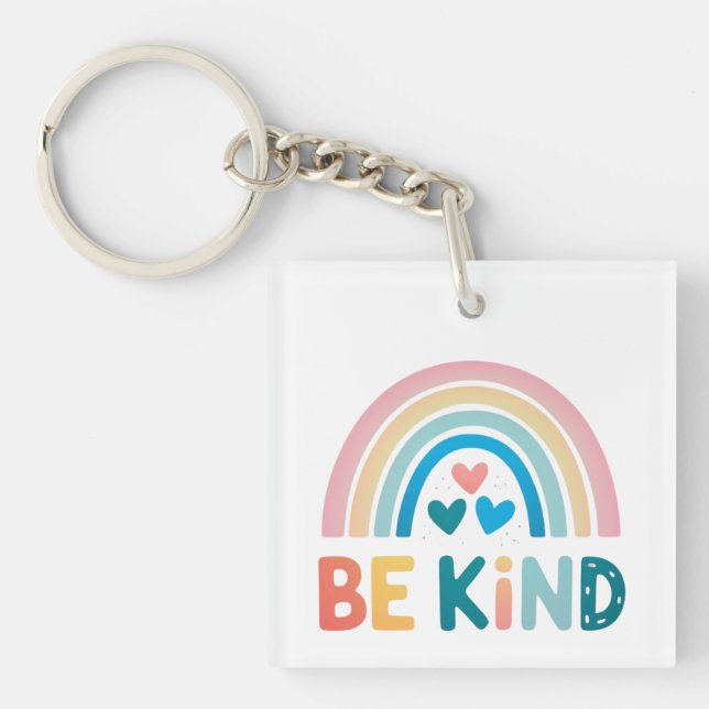Colourful Kindness Rainbow Key Ring (Front)