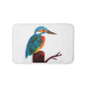 Colourful Kingfisher Art Bath Mat