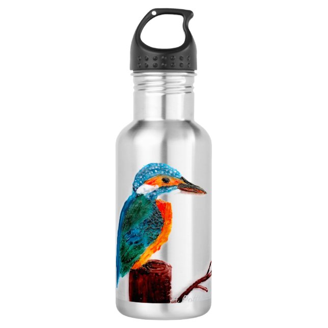 Colourful Kingfisher Bird Art 532 Ml Water Bottle (Front)