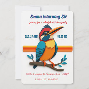Colourful Kingfisher Birthday Card – Nature-Theme